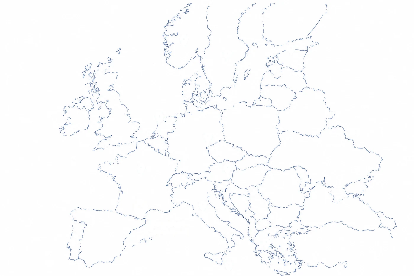 Európa térkép a Kolormánia utazónagyköveteinek úticéljaival